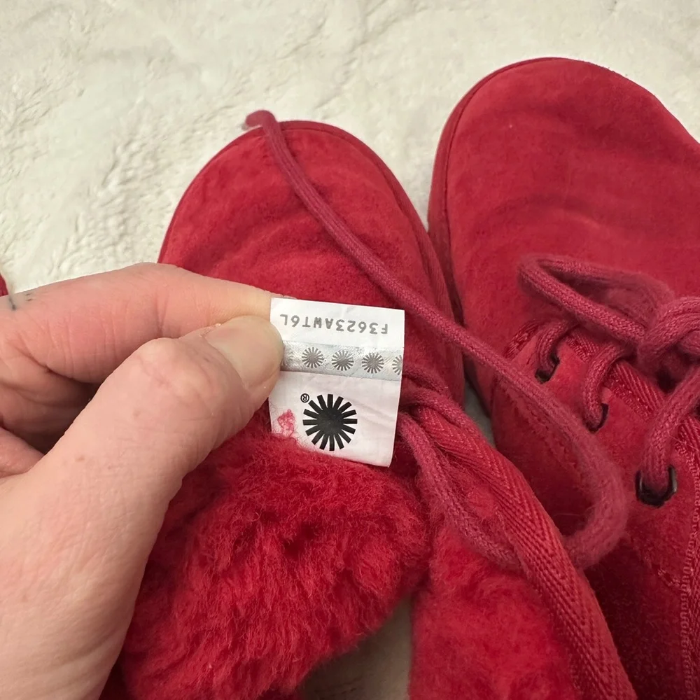 UGG Suede Fur Lined Neumal Boot Lace Up Chukka Ankle Boots - Picture 5 of 8